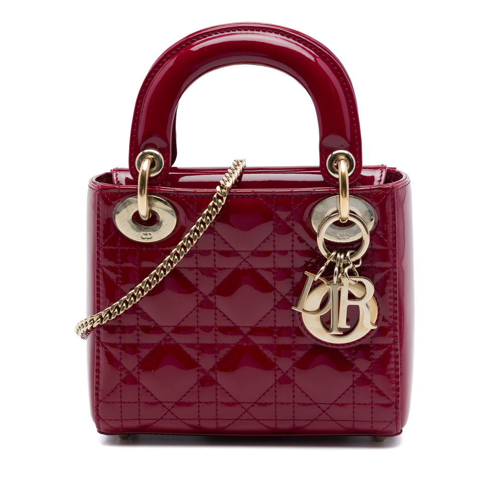 Pre-Loved Dior Mini Patent Cannage Lady Dior